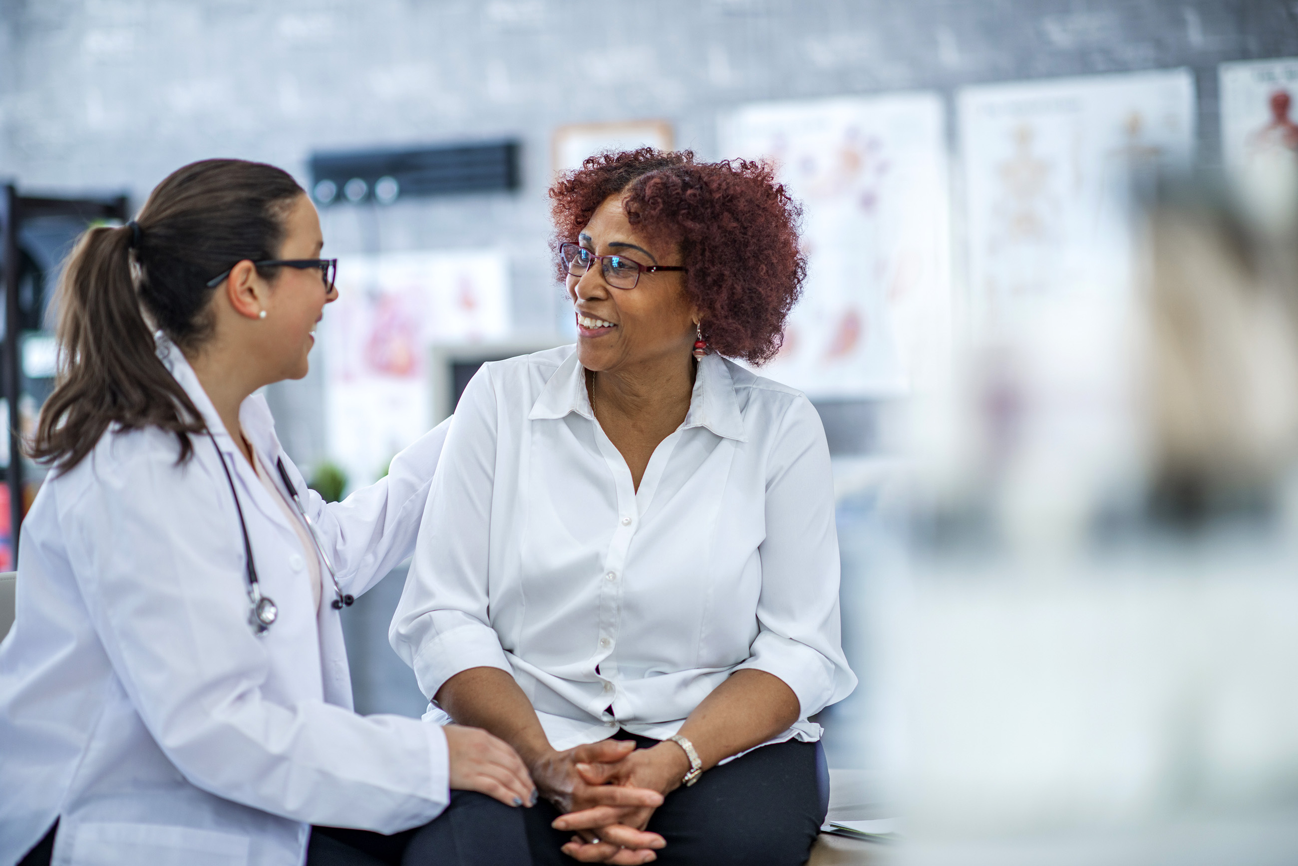 Patient and doctor talking