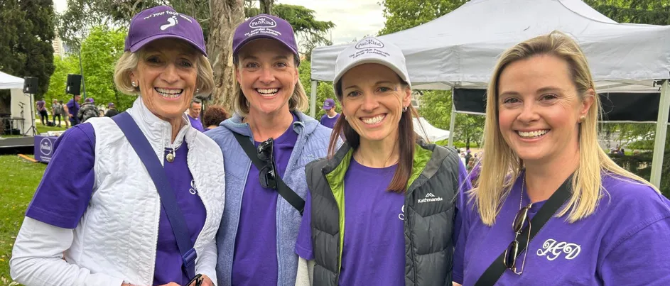 Emily at a Pankind event with her sisters and their mother.