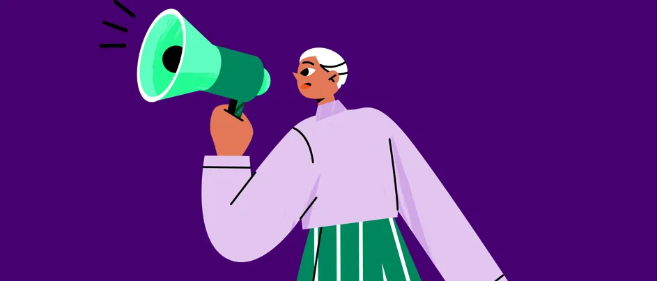 Someone with a megaphone