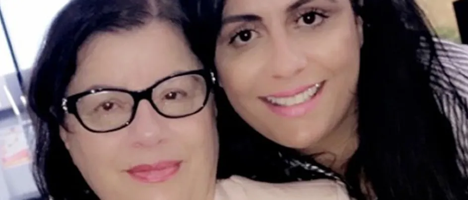 Abi pictured with her mum Afaf.