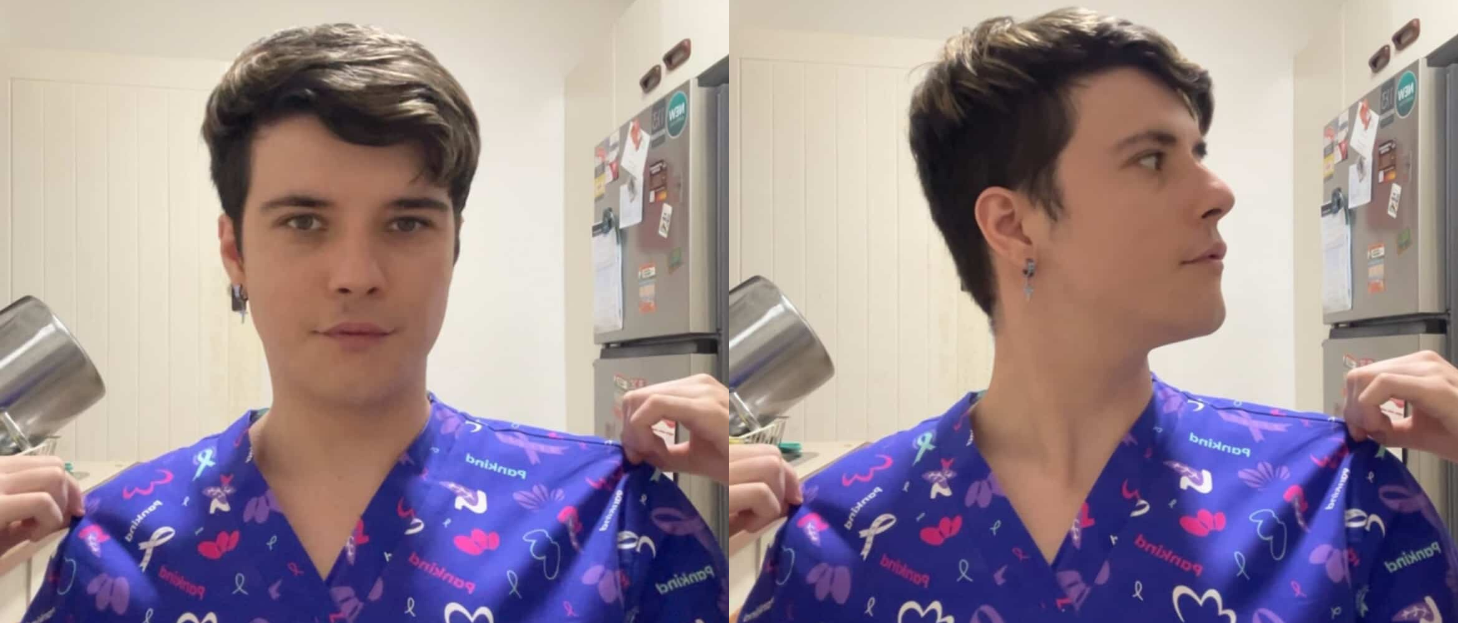 Brandon wearing purple for World Pancreatic Cancer Day, 20 November.