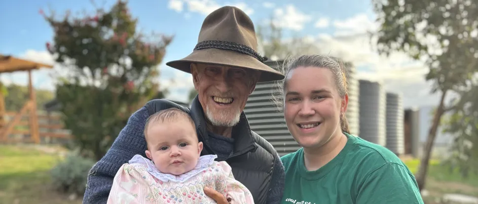 Stephanie with her dad, Steve, and daughter.